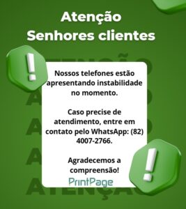 Nossos telefones estão apresentando instabilidade no momento.